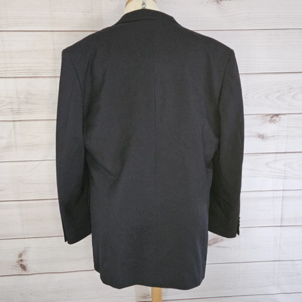 Vintage Oscar de la Renta Admiral Wool Blazer in Navy Blue Size 42 Regular